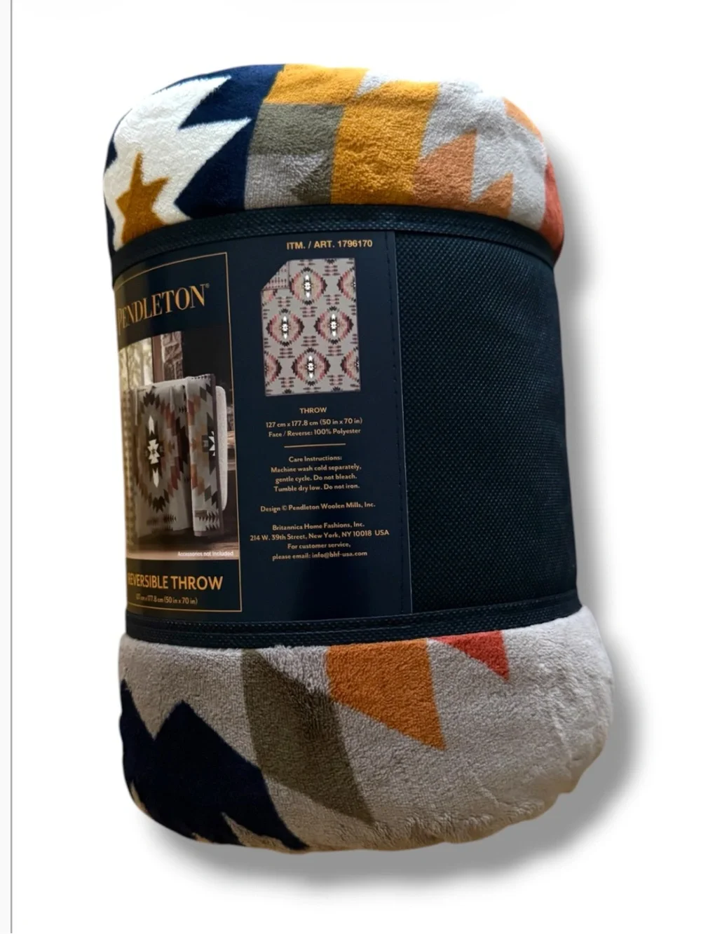 Pendleton Reversible Throw Blanket Southwestern Print NEW 50”x70”